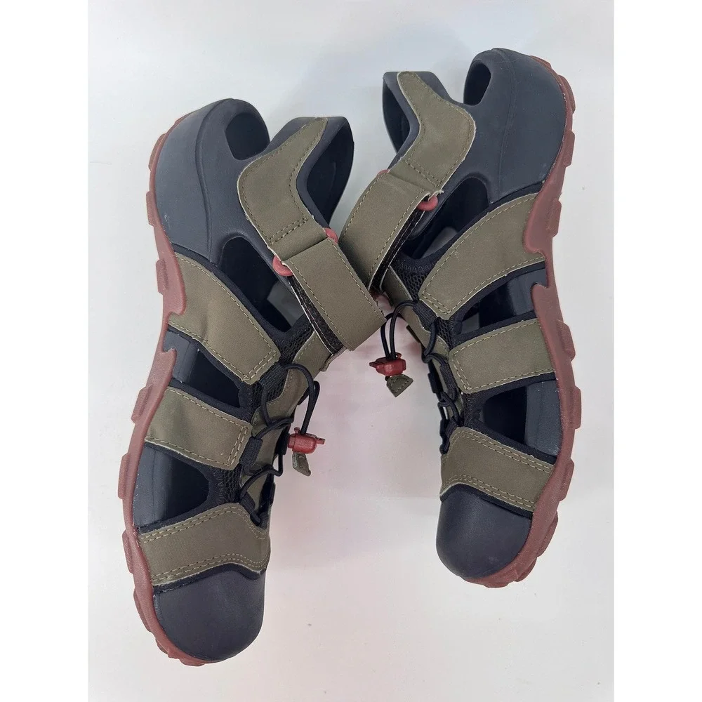 TEVA FLINTWOOD Sport Sandals Mens US 9 Water Hike Shoes Quick Dry Dark Olive